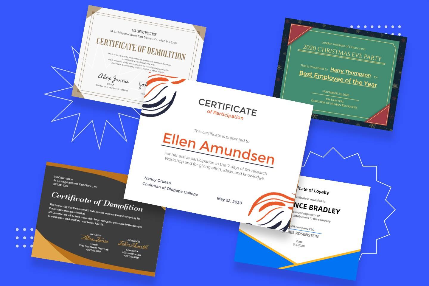 Certificates Achieved